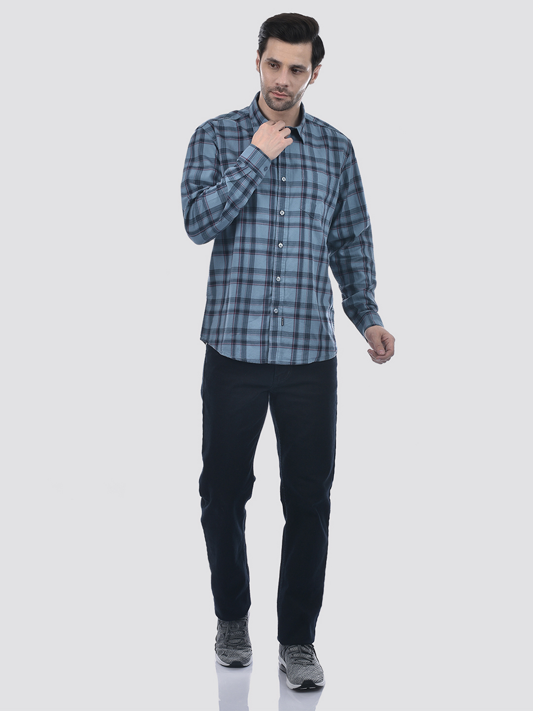 Numero Uno Men Checkered Blue Shirt